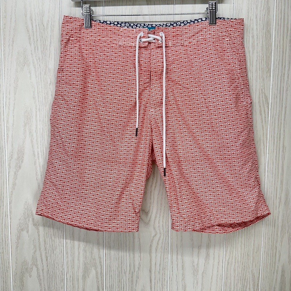 Bonobos Swim Trunks Mens Size 31 Orange‎ Brief Mesh Liner Pockets 9" Inseam